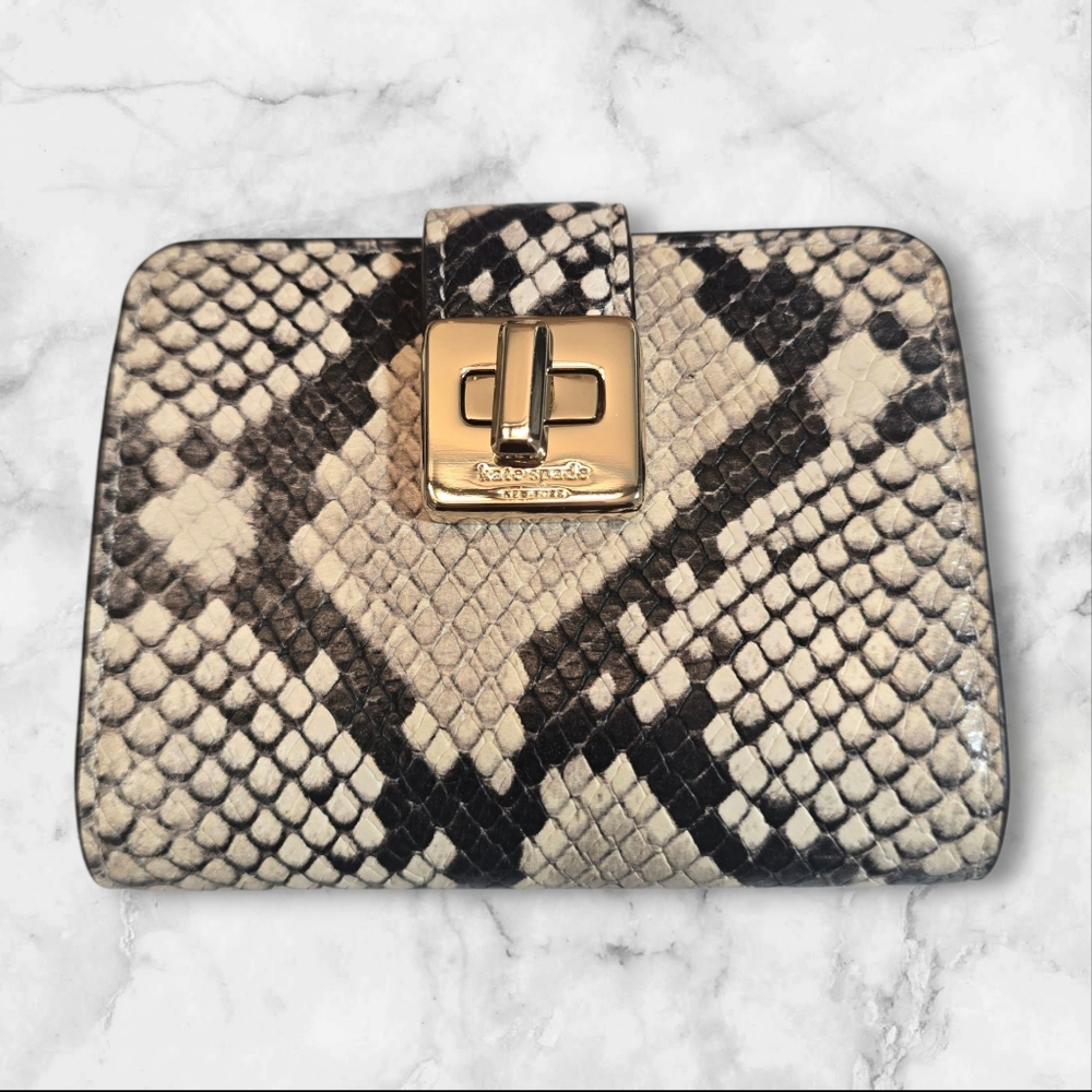 Kate Spade New York Phoebe Snake Embossed Crossbody Satchel &‎ Matching Wallet - Picture 10 of 15